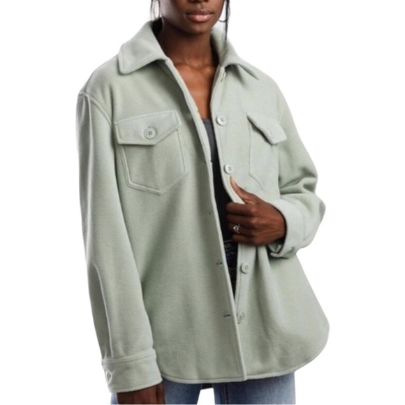 Joie Boyfriend Shacket Sage Green Medium Blogger Favorite Button Down Jacket - Picture 8 of 8